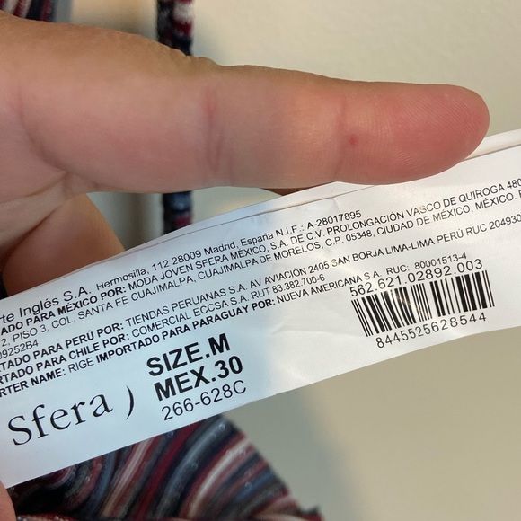 NWT Sfera Striped Metallic Midi Side Tassel Dress - Picture 10 of 13